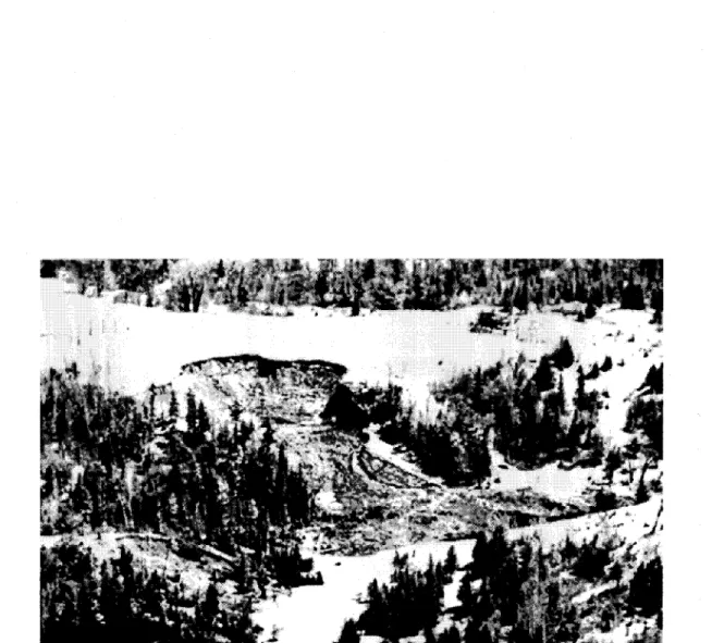 Figure 1 : Glissement de terrain survenu le long de la rivière Breckenridge en 1963 (tiré de Mitchell et Eden