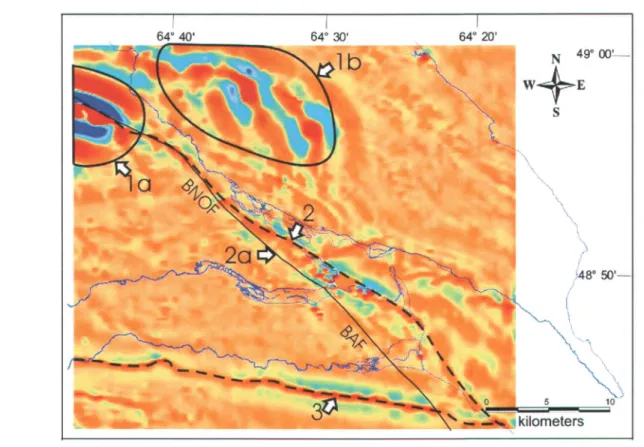 Figure  l0  : High-resolution magnetic map after  a  high-pass filter  run  at 3200 metres
