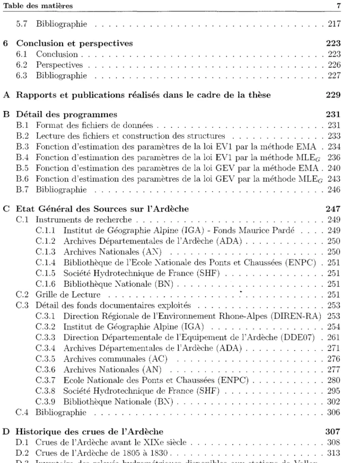 Table  des  matières 5 . 7   B i b l i o g r a p h i e   . . 2 L T 6  Conclusion  et  perspectives 6.1  Conclusion 