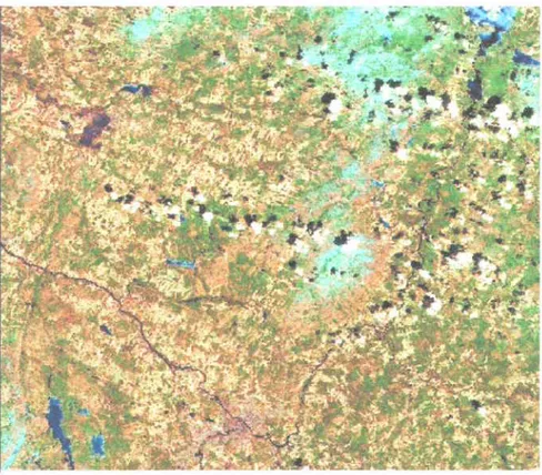 Figure  3.2: Image multispectrale IIRVIR  du ll  avril  1999, région de Sherbrooke