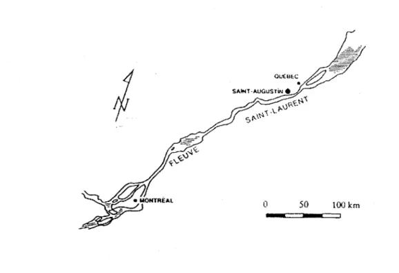 Figure 4 :  Localisation  de la parcelle  expérimentale  (Trépanier,  1992)