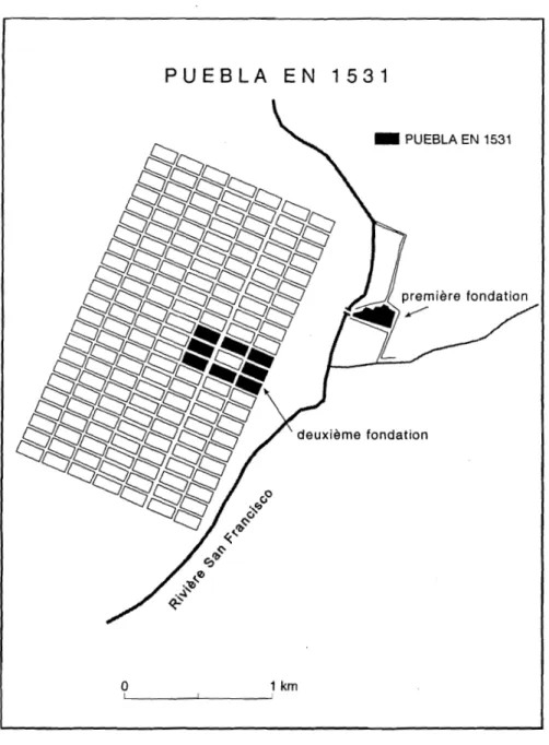 Fig  -3.2  -  Les  deux sites des fondations de la ville de Puebla 