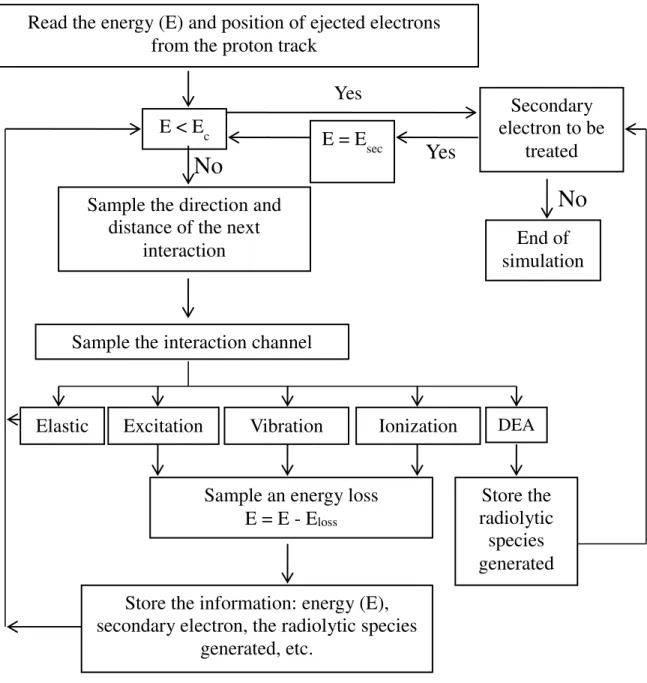 Figure 2.2 Algorithm of the TRACELE simulation program 