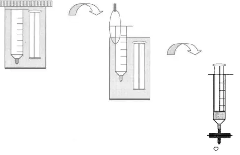 Figure 3.2 :  Représentation  schématique  montrant  l'équilibration  des seringues  dans  les milieux réactionnels