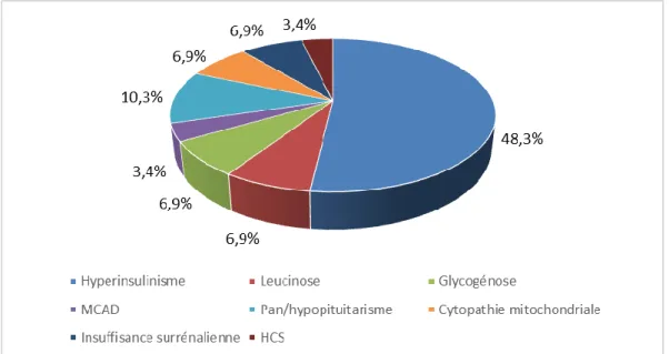 Figure 3 : Etiologies identifiées au sein des hypoglycémies persistantes (n=27) 