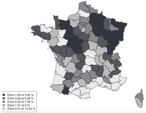 Figure 4 : Courbe de Kaplan-Meier du taux de reconstruction mammaire après mastectomie en  fonction du temps, chez les RMD (durée de suivi en jours)