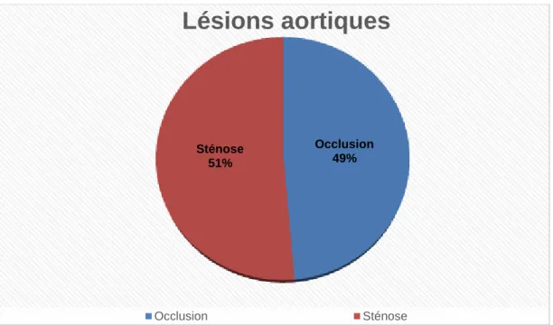 Graphique 5 : Type de lésions aortiques (occlusion/sténose) 