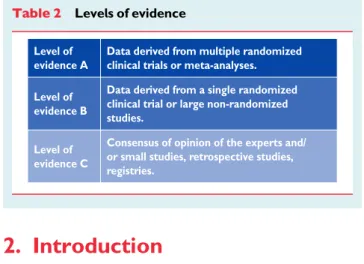 Table 2 Levels of evidence Level of 