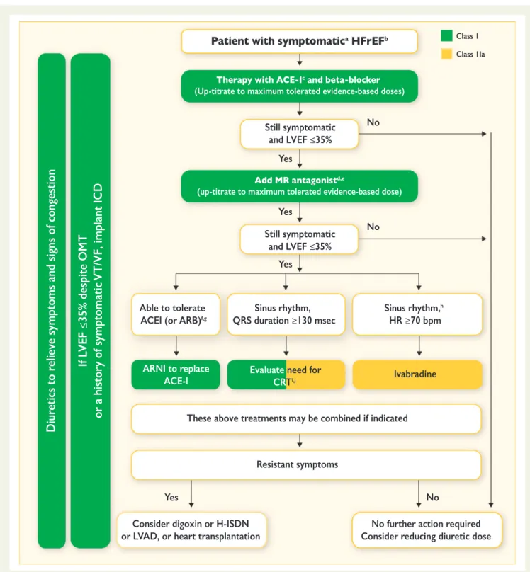 Figure 7.1 Therapeutic algorithm for a patient with symptomatic heart failure with reduced ejection fraction