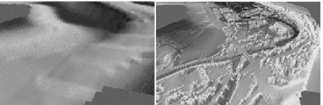 Figure 1. Town of Eupen: old IGN topography (left) and recent laser data (right) 