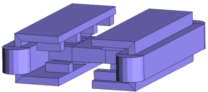 Fig. 1. Geometry of the overall transverse flux linear actuator