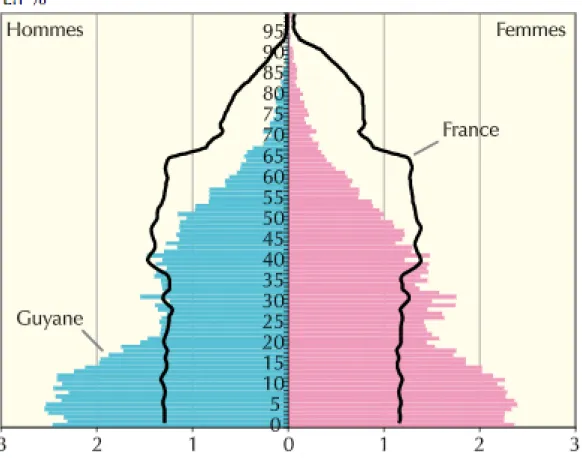 Figure 5: Pyramide des âges en Guyane française. Source: INSEE 2012 
