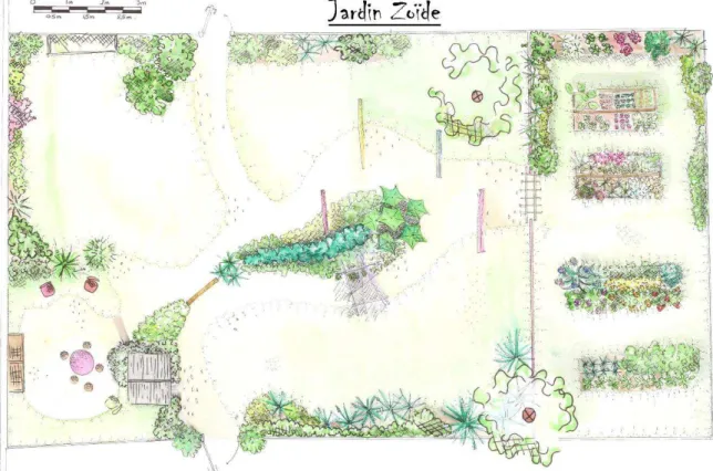 Figure 9 : Plan masse d’un jardin partagé brestois (source : Vert le Jardin). 