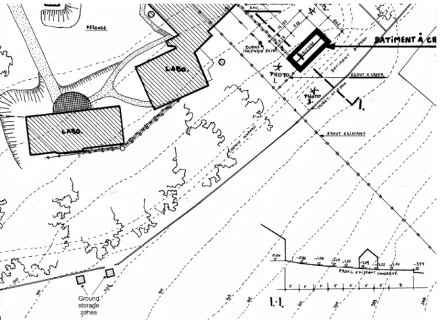 Figure 9 : Location of existing ground storage zones  3.3.2.  Building shape and volumetric composition 