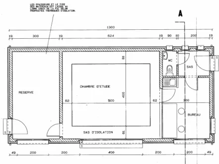 Figure 11 : Floor plan of the first concept of FUL's fog chamber building, preliminary design  3.3.3