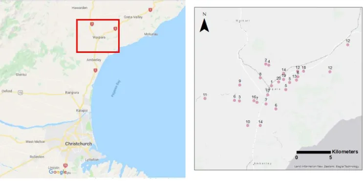 Figure 4: Sample location – red rectangle is the study  area 