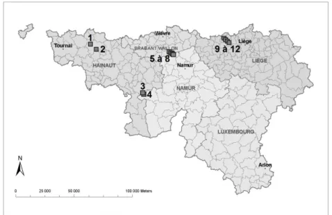 Figure  6.10  –  Carte  de  répartition  géographique  des  essais  faisant  partie  du  réseau  d’expérimentation