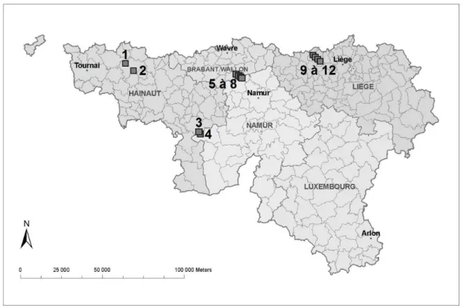 Figure 6.5 – Carte de répartition géographique des essais faisant partie du réseau d’expérimentation