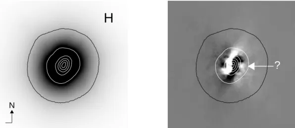 Fig. 3.— Left: H-band image of WISE J0720−0846 taken with NIRC2 LGSAO. Image is 2 ′′ on a side with North up and East to the left.