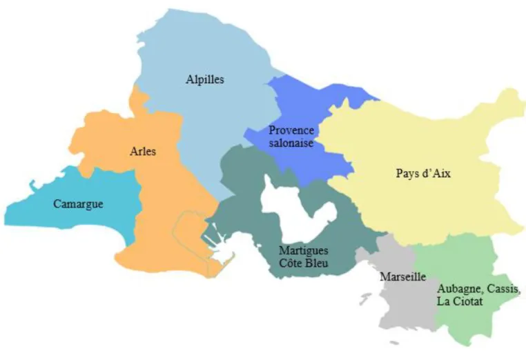 Figure 5 : Carte des bassins de l’étude Flux vision  Source C. GAYOT 