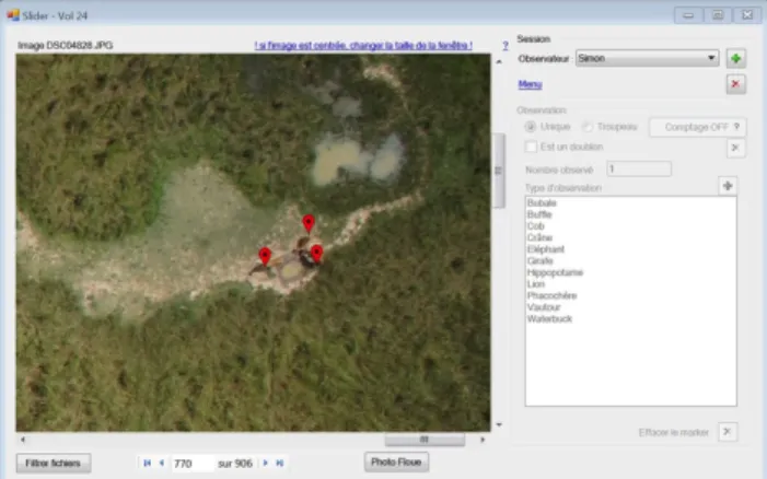 Figure 7. Three kobs marked by observer 3 using the detection  and count tool. Each observer has his own set of observations 