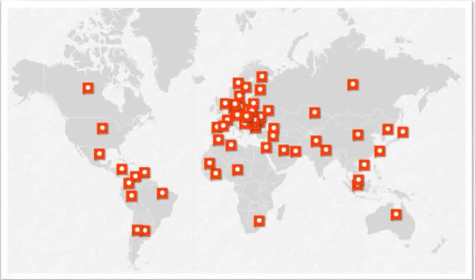 Figure 1. Implantation du groupe ArcelorMittal dans le monde.