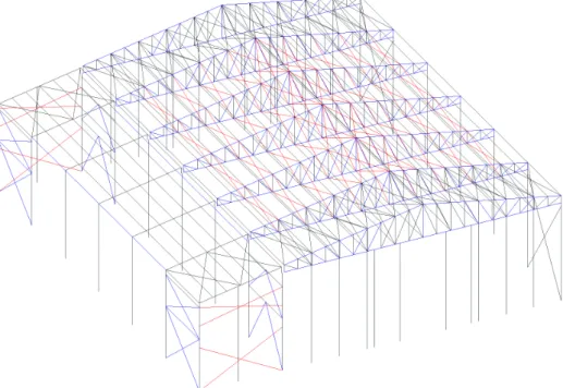 Figure 14 shows the type and extent of interventions recommended for the  main steel structure