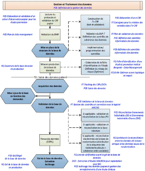 Figure 3 : Gestion et traitement des données à l’institut Bergonié, missions du Data Manager [24] 