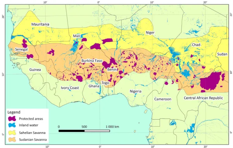 Figure 1. Protected areas in the Sudano Sahelian Range.