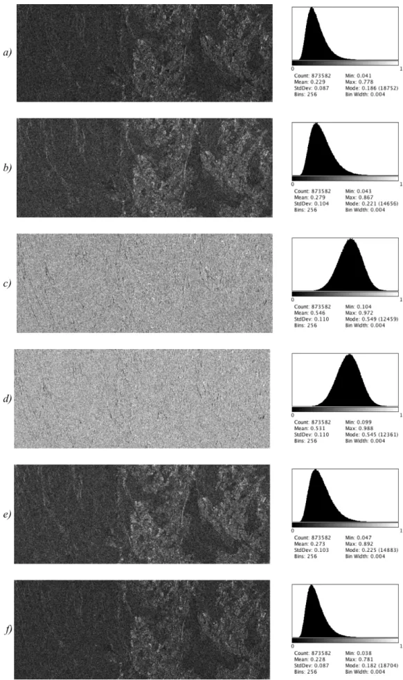 Figure 3. Inter band coherence measurements with corresponding histograms