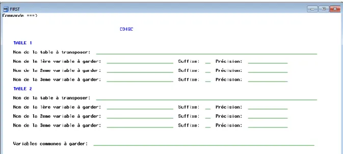 Figure 9 : Exemple de fenêtre Windows affichée par SAS 