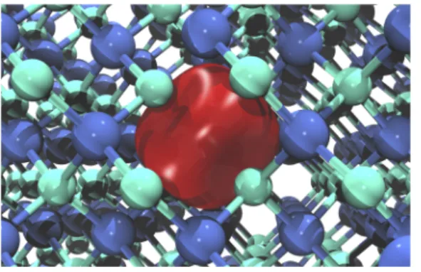 FIG. 4. Isodensity of a positron localized inside a silicon vacancy in silicon carbide.