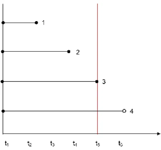 Figure 2. Examples of right-censoring 