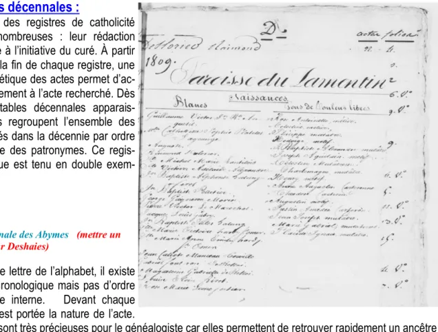 Table décennale des Abymes   (mettre un  exemple pour Deshaies) 