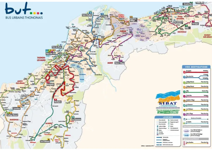 Figure 10. Réseau de  transport en commun de l'agglomération thononaise 