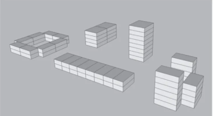 Fig. 3  Different possible arrangements of the eight units 