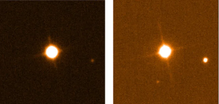Figure 4. 1  × 1  subframes from high-resolution (pixel scale = 0.  139 pixel −1 ) FTN imaging of WASP-24 in Bessel-B (left) and Pan-STARRS-z (right) passbands