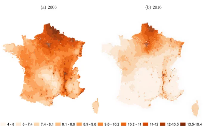 Figure 7: Exposure to PM 2.5 by decile