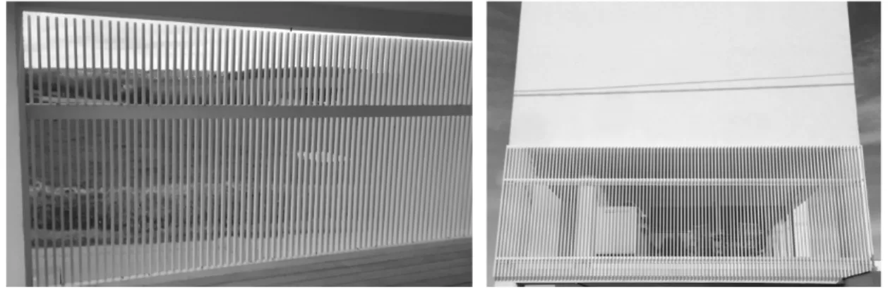 Figure 1: Real grid on site, from inside (left) and outside (right)
