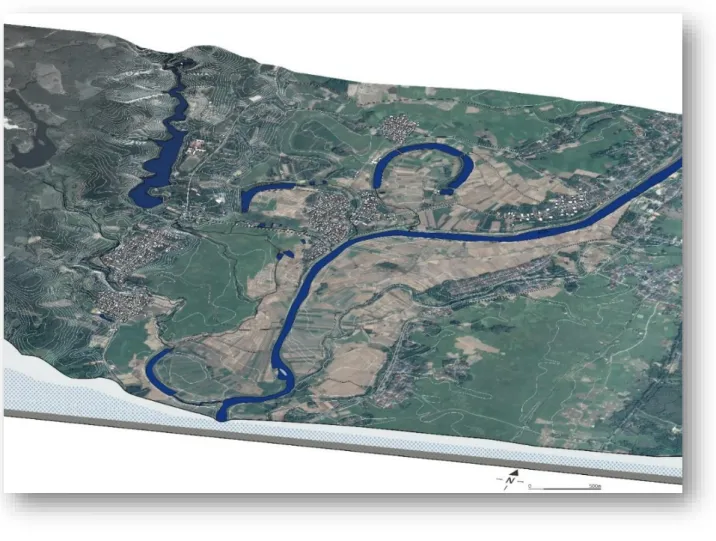 Figure 2 Vue aérienne du bassin de Tha Wang Pha (Courtoisie d’Onkamon Nilanon) 