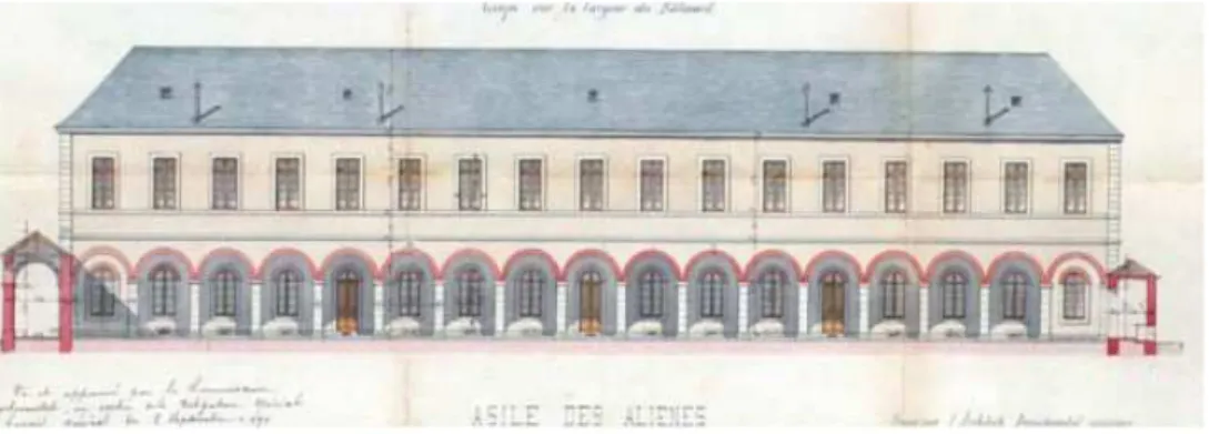 Illustration 7  : Plan des pavillons réalisés au Mans (fin XIX e  siècle)