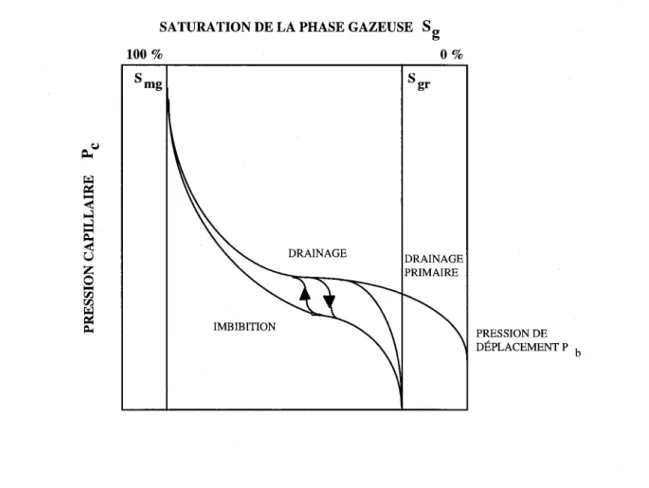 Figure 2.7 :  Courbe de pression capillaire en fonction de la saturation 