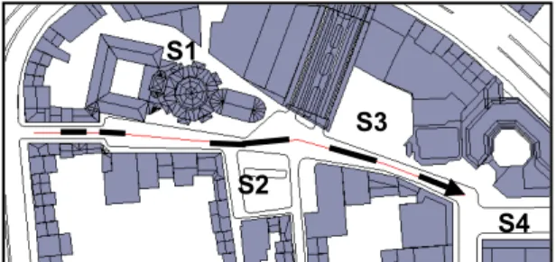 Figure 4: GMD rear-front location graphics for the  route in figure 2. 