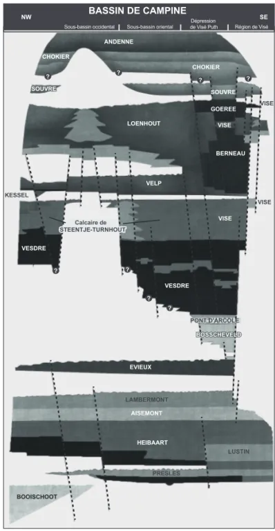 Fig. 3. Lithostratigraphie du Bassin de Campine (d’après LAENEN, 2003).