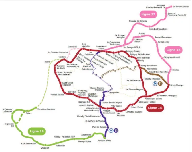 Figure 8 - Carte du Grand Paris Express 