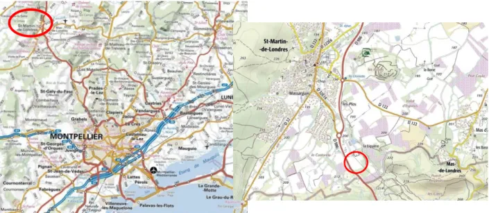 Figure 12 : Plans de situation de la zone de levé, échelle non définie (Source Géoportail)