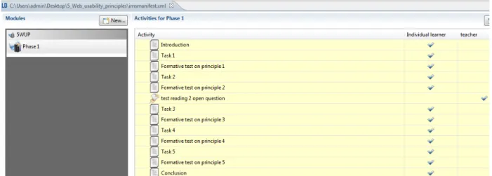 Fig. 2. The learning design organizes a systematic criss-crossing of study tasks and intermediate formative tests