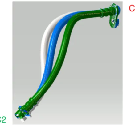 Figure 4 describes the brake hose to be studied. Connector 1 has all its  degrees of freedom fixed