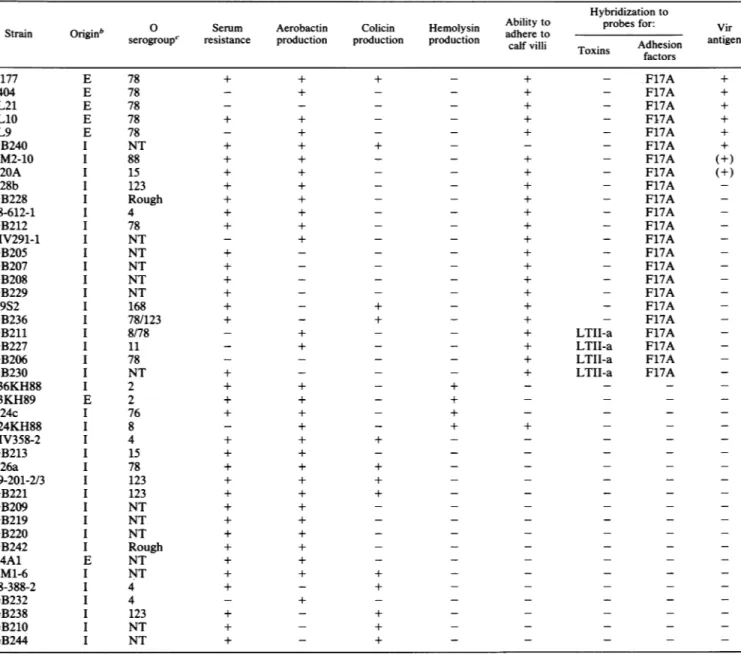 TABLE 2. Distribution of virulence characteristics in bovine E. coli producing CNF2'
