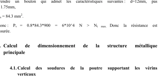 Figure 3-6 : schema montrant les soudures utilisee dans la structure  Avec : 
